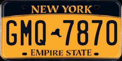 NY license plate GMQ7870