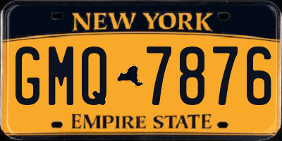 NY license plate GMQ7876
