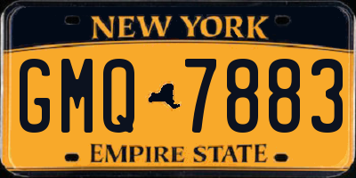 NY license plate GMQ7883