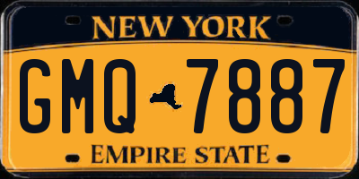 NY license plate GMQ7887