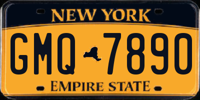 NY license plate GMQ7890
