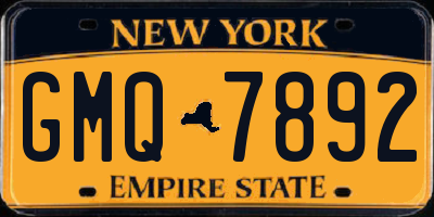 NY license plate GMQ7892