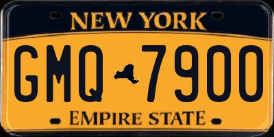 NY license plate GMQ7900