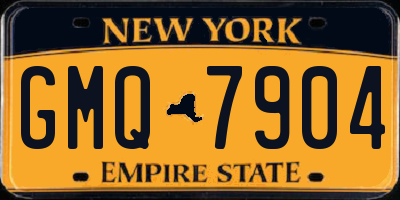 NY license plate GMQ7904