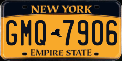 NY license plate GMQ7906