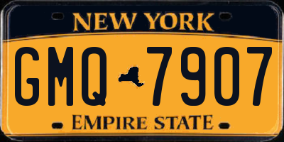 NY license plate GMQ7907