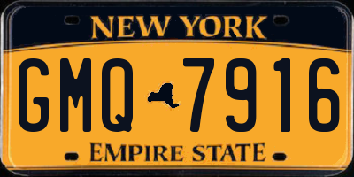 NY license plate GMQ7916