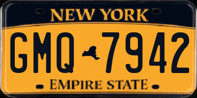 NY license plate GMQ7942