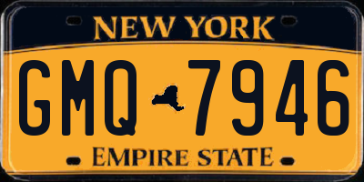 NY license plate GMQ7946