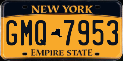 NY license plate GMQ7953