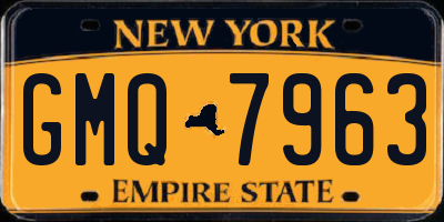 NY license plate GMQ7963