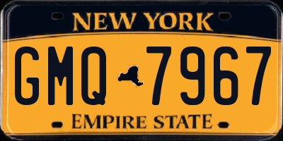 NY license plate GMQ7967
