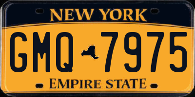 NY license plate GMQ7975