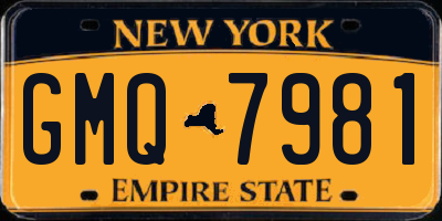 NY license plate GMQ7981