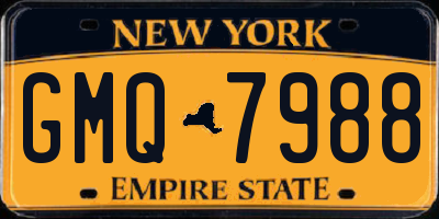 NY license plate GMQ7988