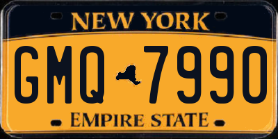 NY license plate GMQ7990