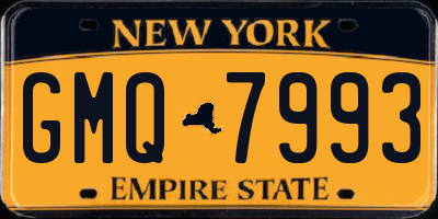 NY license plate GMQ7993