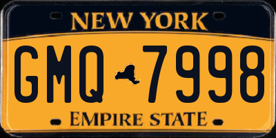 NY license plate GMQ7998