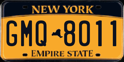 NY license plate GMQ8011