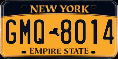 NY license plate GMQ8014