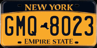 NY license plate GMQ8023
