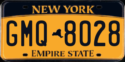 NY license plate GMQ8028