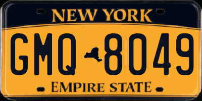 NY license plate GMQ8049