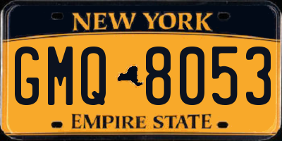 NY license plate GMQ8053