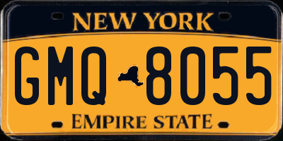NY license plate GMQ8055