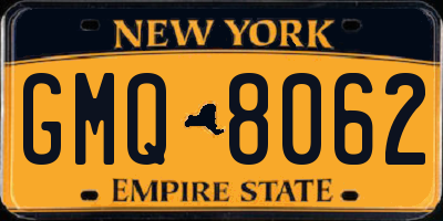 NY license plate GMQ8062
