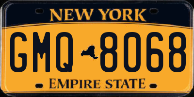 NY license plate GMQ8068