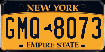 NY license plate GMQ8073