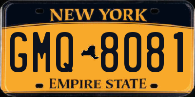 NY license plate GMQ8081