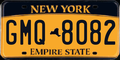 NY license plate GMQ8082