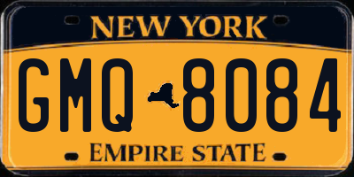 NY license plate GMQ8084