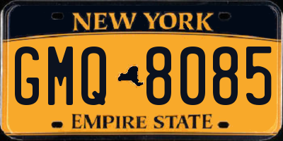 NY license plate GMQ8085