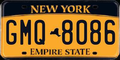 NY license plate GMQ8086