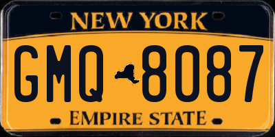 NY license plate GMQ8087