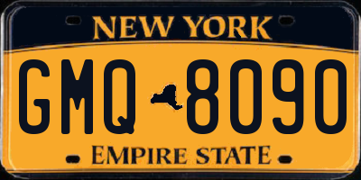 NY license plate GMQ8090