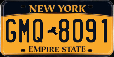 NY license plate GMQ8091