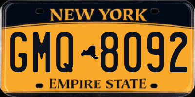 NY license plate GMQ8092
