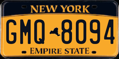 NY license plate GMQ8094