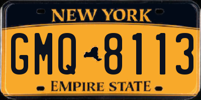 NY license plate GMQ8113