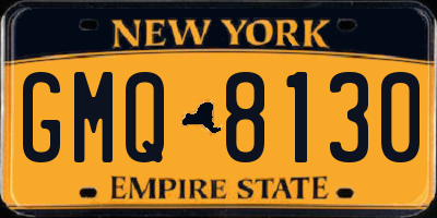 NY license plate GMQ8130