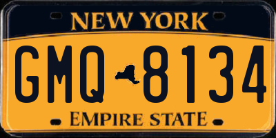 NY license plate GMQ8134