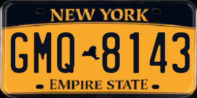 NY license plate GMQ8143