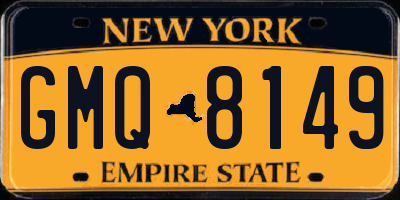 NY license plate GMQ8149