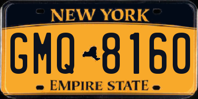NY license plate GMQ8160