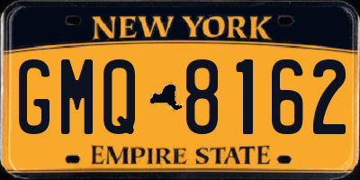 NY license plate GMQ8162