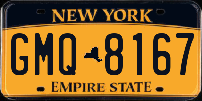 NY license plate GMQ8167